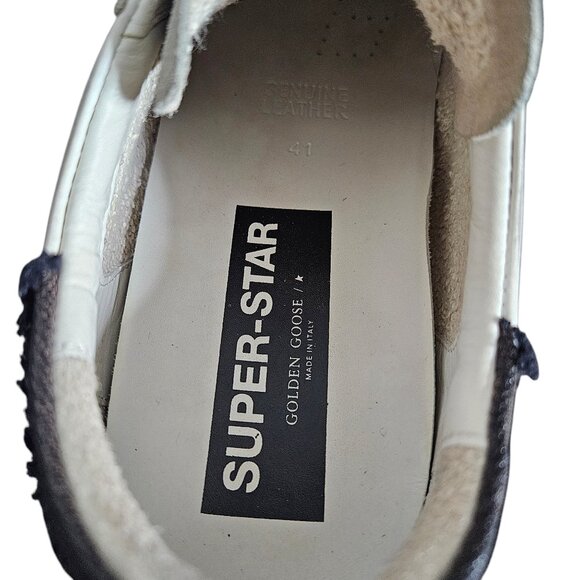 Golden Goose Superstar White Chestnut Brown Star Leather Suede Lace Up Sneaker - Picture 7 of 14